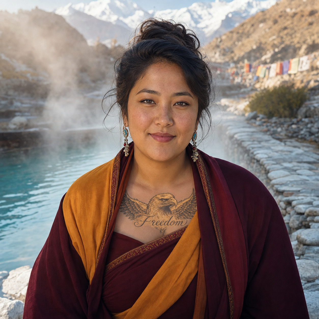 Maya Vale profile portrait at sacred hot springs
